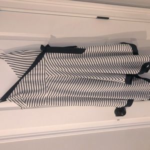 Asymmetrical Hem Stripped Dress